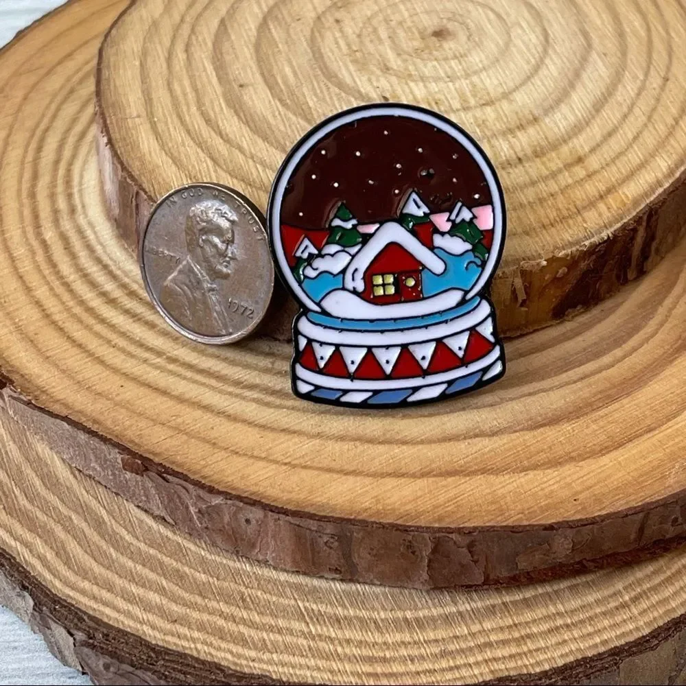 Christmas Snow Globe Enamel Pin/ Brooch Lapel